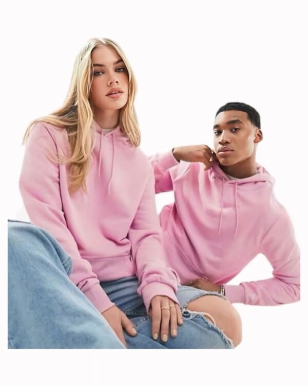 Hoddies de Algodón Moletón Rosa Claro Unisex