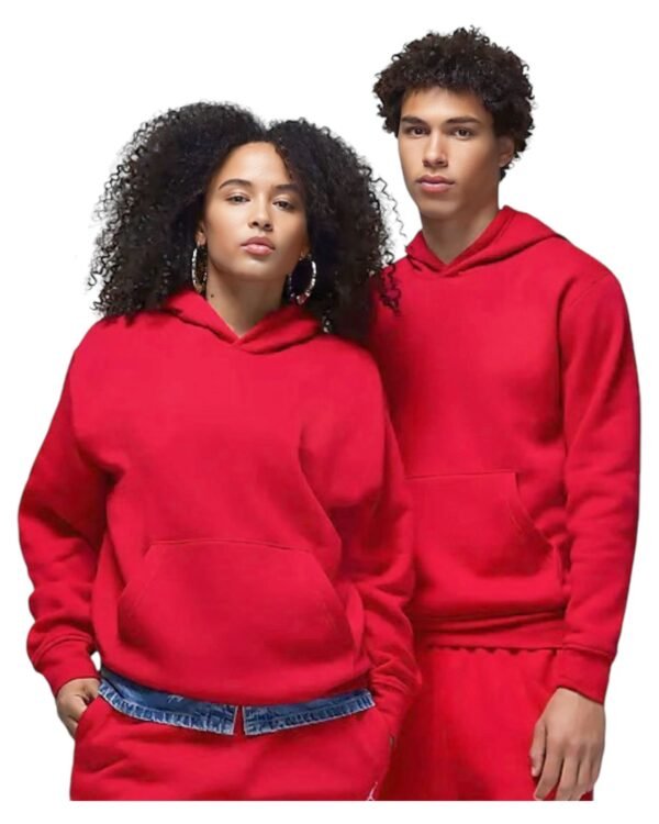 Hoddies de Algodón Moletón Rojo Unisex