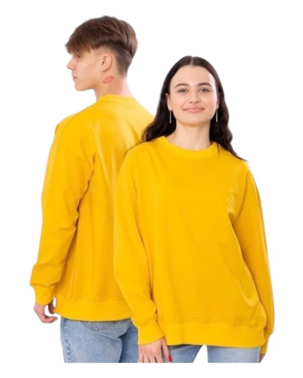 Sueter de Algodón Moletón Amarillo Unisex