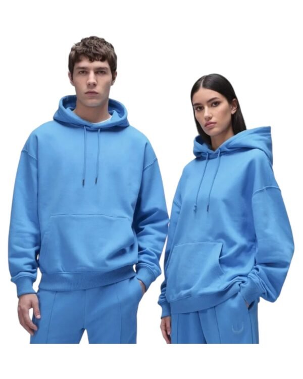 Hoddies de Algodón Moletón Azul Claro Unisex