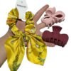Kit scrunchie + 2 garras para cabello