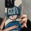 Funda para iPhone diseño PU azul ER22 - Image 3