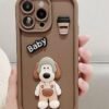 Funda para iPhone 3D baby dog marrón ER30 - Image 3