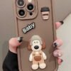 Funda para iPhone 3D baby dog marrón ER30