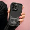 Funda para iPhone 3D perro negro con lentes ER12