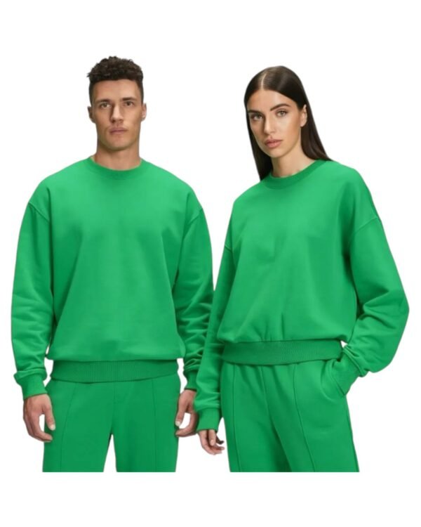 Sueter de Algodón Moletón Verde Unisex