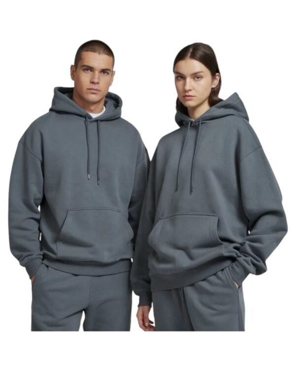 Hoddies de Algodón Moletón Gris Oscuro Unisex