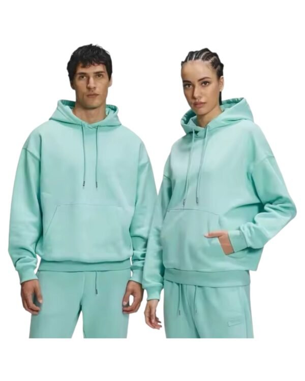 Hoddies de Algodón Moletón Verde Agua Unisex