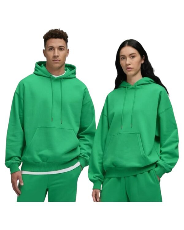 Hoddies de Algodón Moletón Verde Unisex